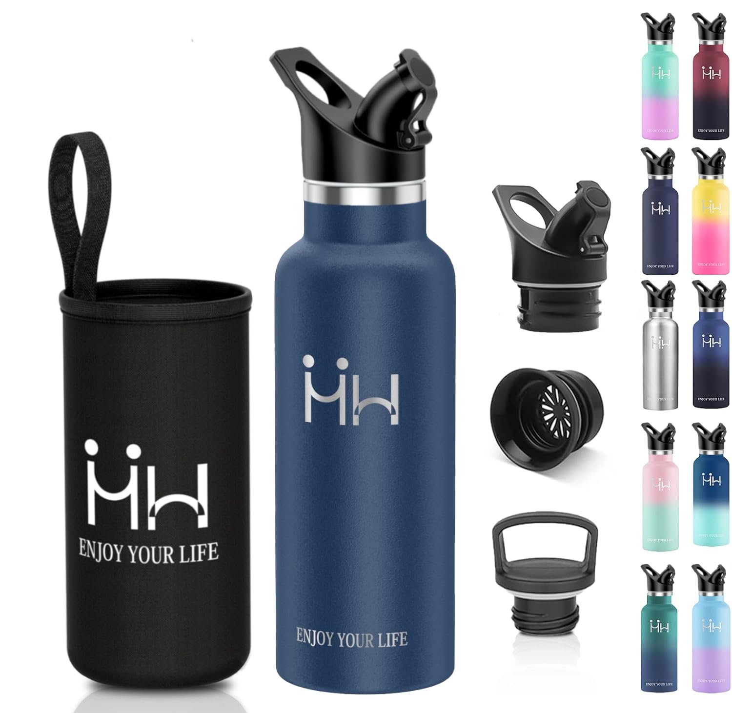 Amazon | 水筒 500ml 真空断熱タンブラー スポーツボトル ギャップ二種